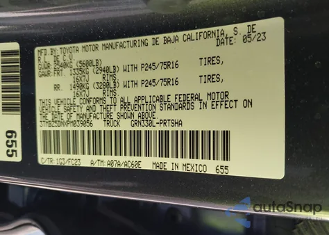 2023 Toyota Tacoma Sr5 V6 z USA, uszkodzony, nr VIN 3TMBZ5DNXPM039056